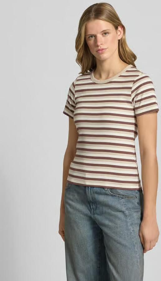 Pieces slim fit T-shirt van katoenmix model 'MAY' - Foto 3