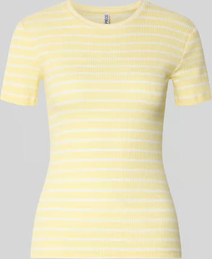 Pieces slim fit T-shirt van katoenmix model 'RUKA' - Foto 2