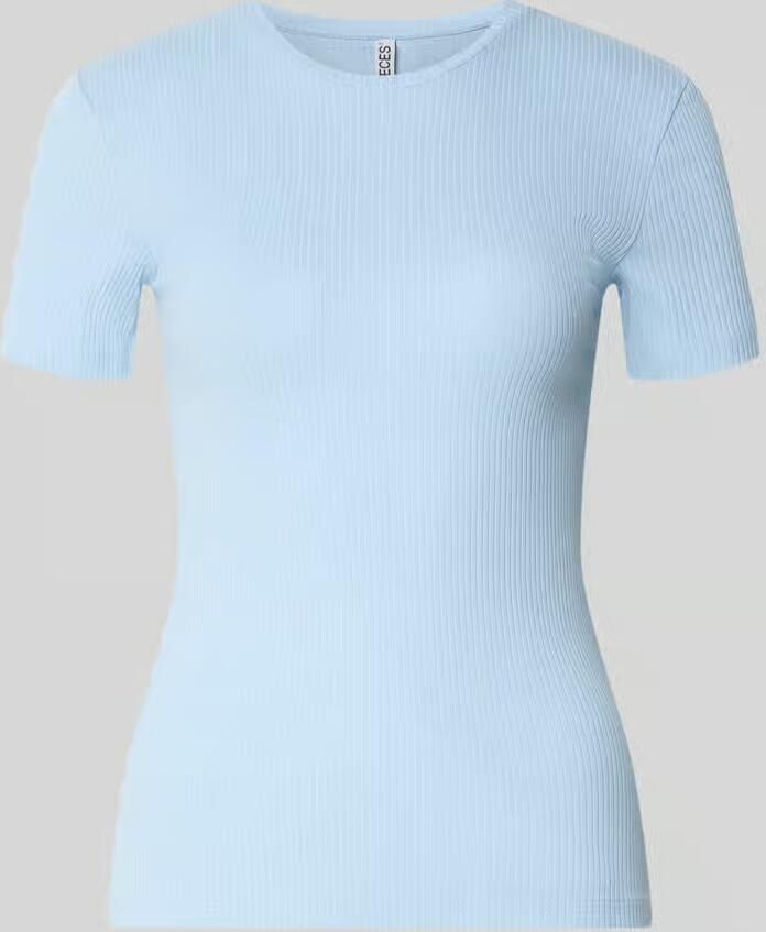 Pieces slim fit T-shirt van katoenmix model 'RUKA' - Foto 2