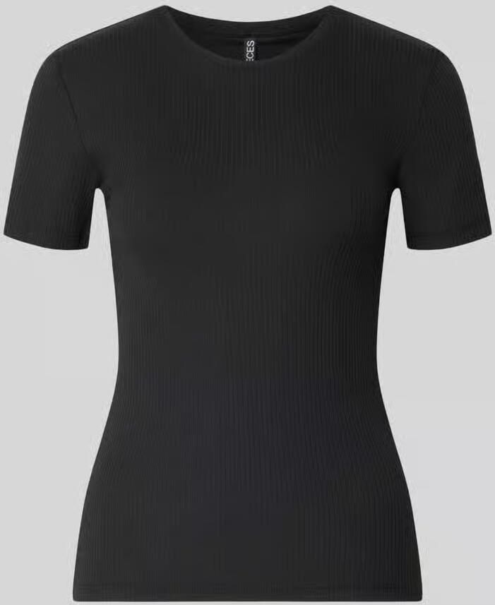 Pieces slim fit T-shirt van katoenmix model 'RUKA' - Foto 5