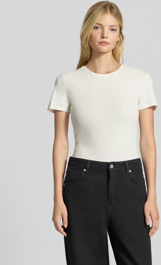 Pieces slim fit T-shirt van katoenmix model 'RUKA' - Foto 7
