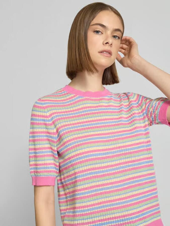 Pieces slim fit T-shirt van pure biologisch katoen model 'DIANA'