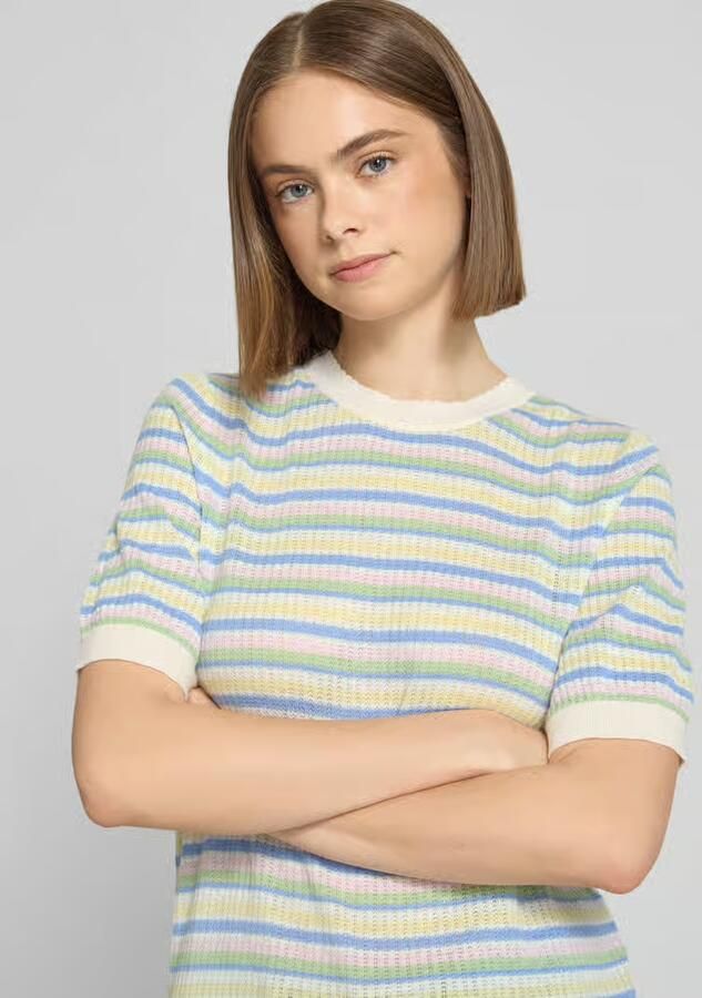 Pieces slim fit T-shirt van pure biologisch katoen model 'DIANA'