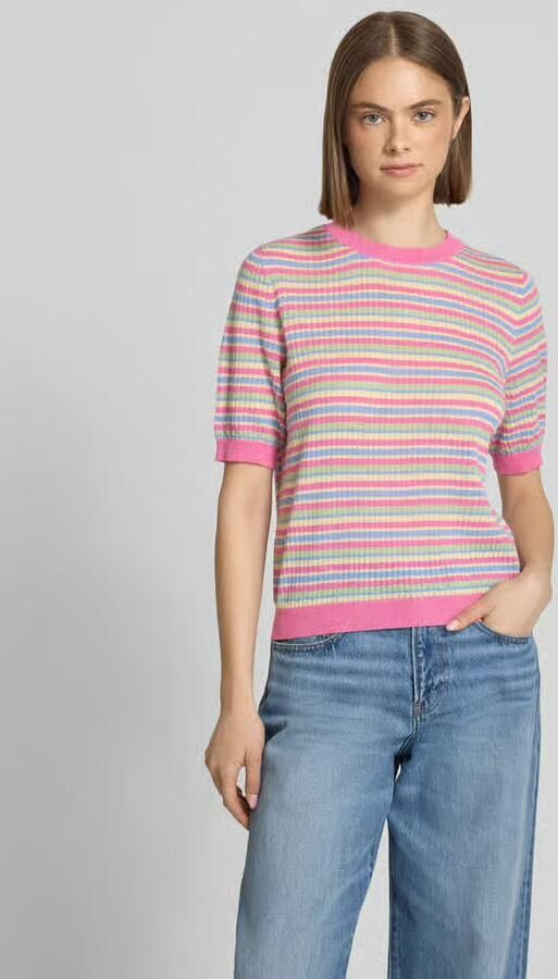 Pieces slim fit T-shirt van pure biologisch katoen model 'DIANA' - Foto 4