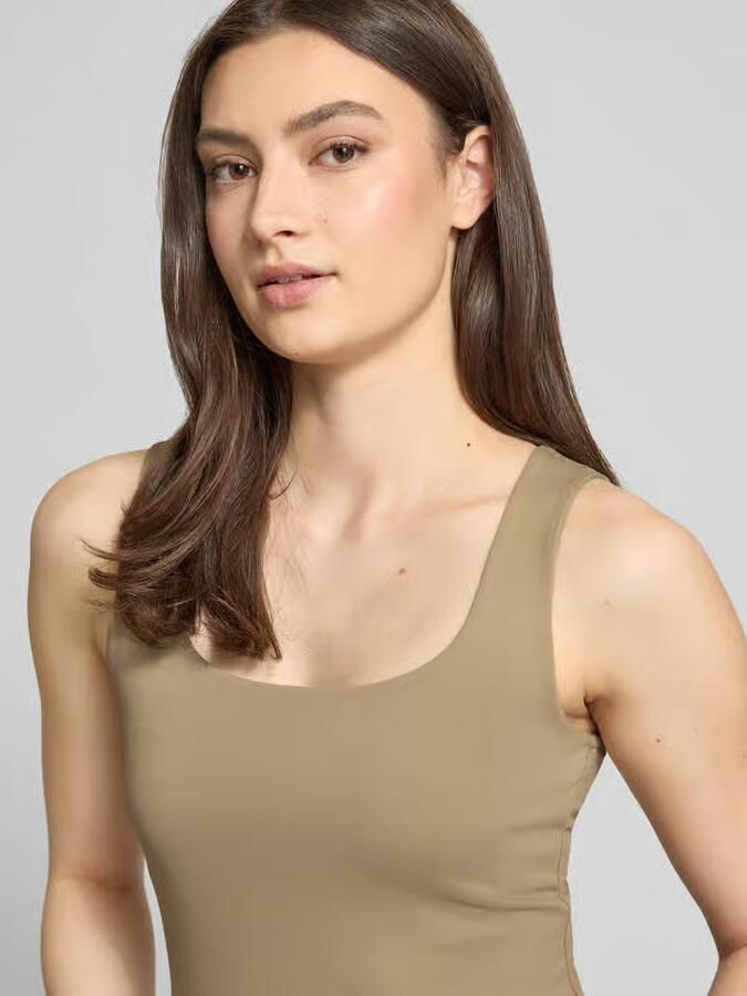 Pieces slim fit tank top met u-hals model 'LULA'