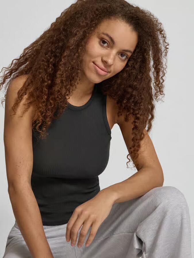 Pieces slim fit tank top van katoenmix model 'RUKA BOXER' - Foto 3