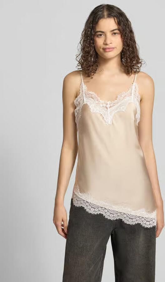 Pieces slim fit tanktop met kant model 'JESSA' - Foto 4