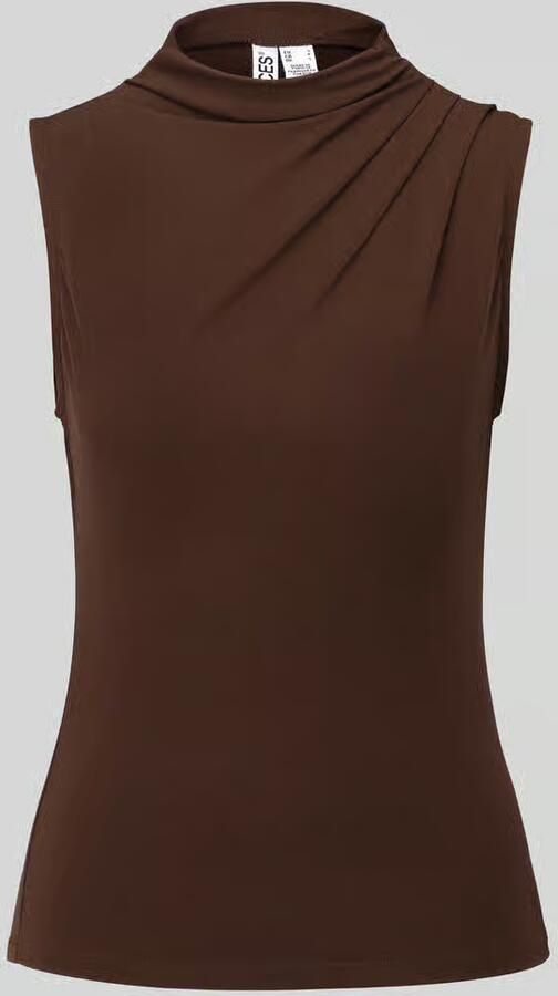 Pieces Slim fit tanktop met mock neck model 'MADISON'