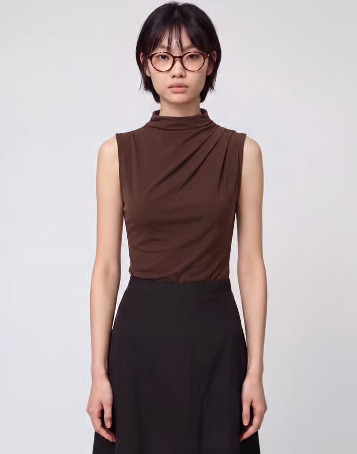 Pieces Slim fit tanktop met mock neck model 'MADISON' - Foto 2