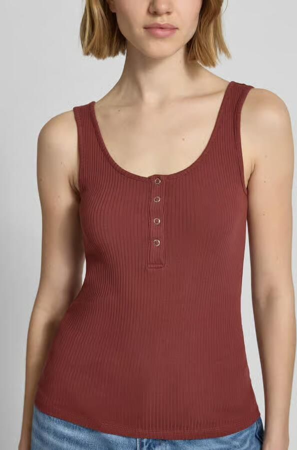 Pieces slim fit tanktop van mix van biologisch katoen model 'KITTE'