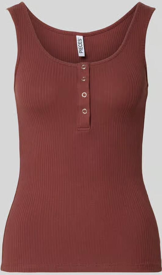 Pieces slim fit tanktop van mix van biologisch katoen model 'KITTE' - Foto 2