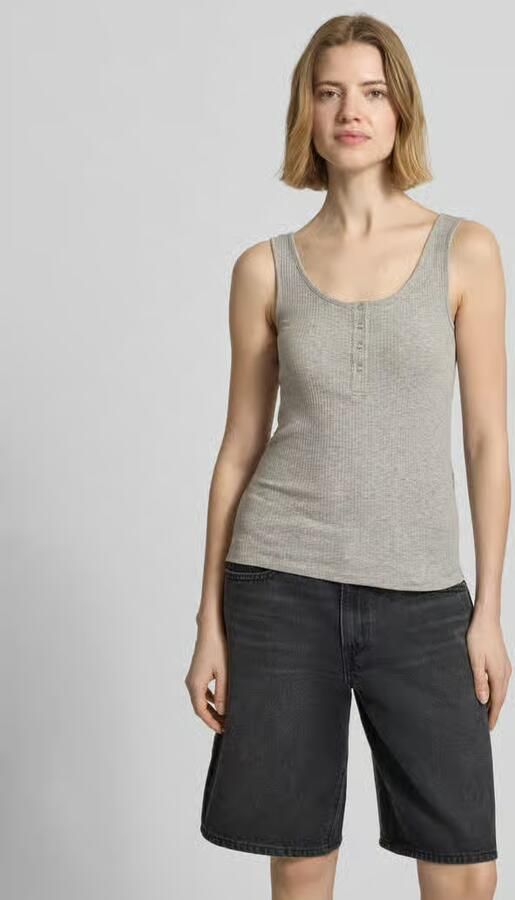 Pieces slim fit tanktop van mix van biologisch katoen model 'KITTE'