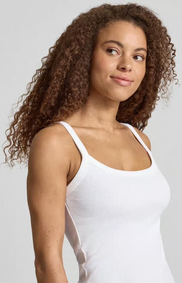 Pieces slim fit tanktop van mix van biologisch katoen model 'MAY'