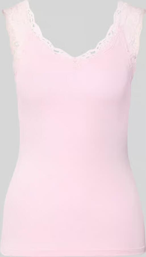 Pieces Slim fit tanktop van viscosemix model 'BARBERA LACE'