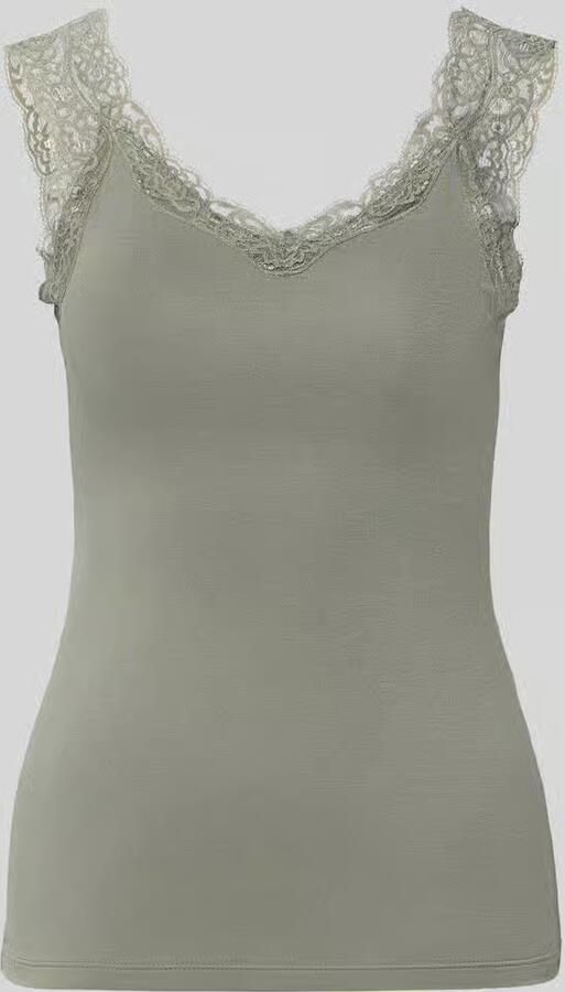 Pieces Slim fit tanktop van viscosemix model 'BARBERA LACE'