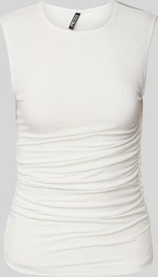 Pieces Slim fit top met plooien opzij model 'MADISON' - Foto 4