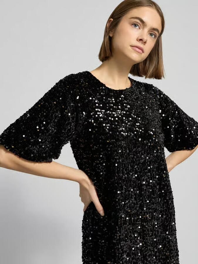 Pieces Smalle cocktailjurk met pailletten model 'KAM' - Foto 2