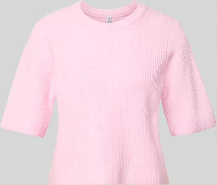 Pieces T-shirt in boxy fit van ribbreisel met wolgehalte model 'SILLY' - Foto 5