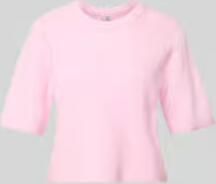Pieces T-shirt in boxy fit van ribbreisel met wolgehalte model 'SILLY' - Foto 4
