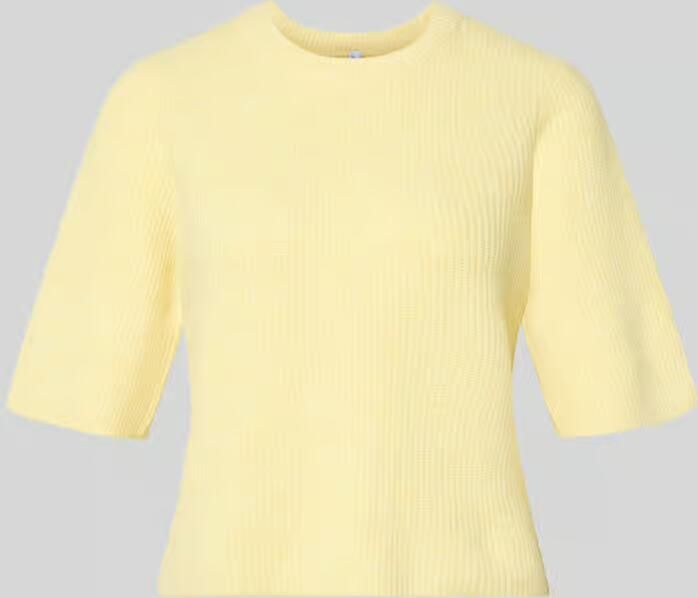 Pieces T-shirt in boxy fit van ribbreisel met wolgehalte model 'SILLY' - Foto 4