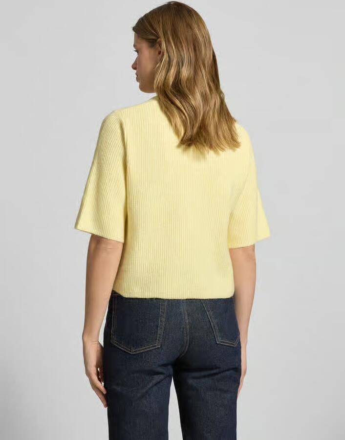 Pieces T-shirt in boxy fit van ribbreisel met wolgehalte model 'SILLY' - Foto 5