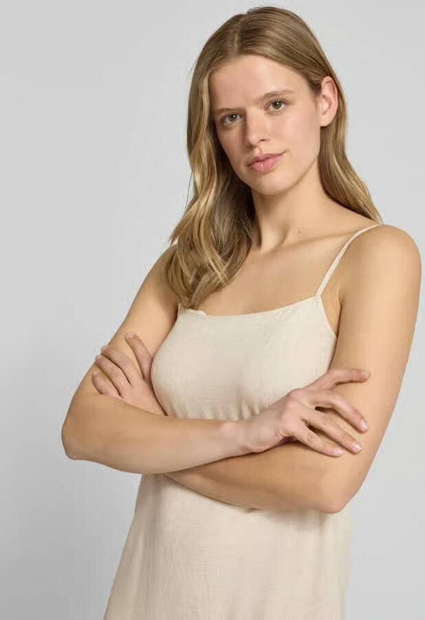 Pieces Uitlopend mini-jurk van mix van viscose en linnen model 'PIA'