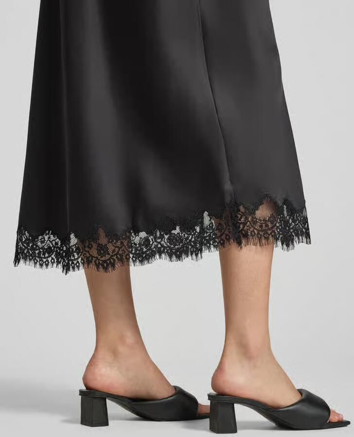 Pieces Uitlopende midi-rok met elastische band model 'JESSA'