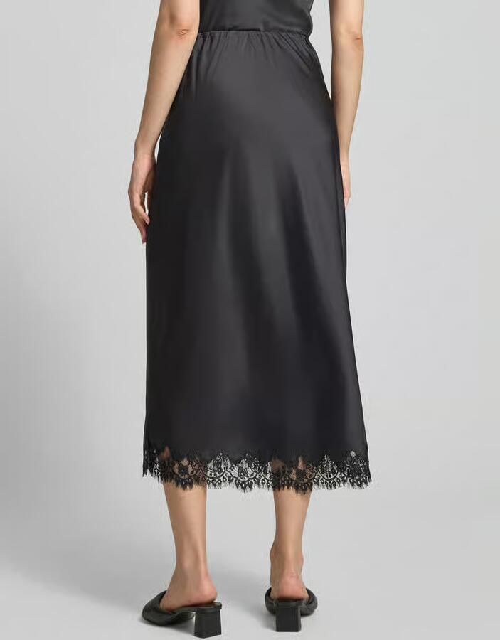 Pieces Uitlopende midi-rok met elastische band model 'JESSA'