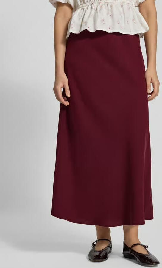 Pieces Uitlopende midirok met elastische band model 'FRANAN'