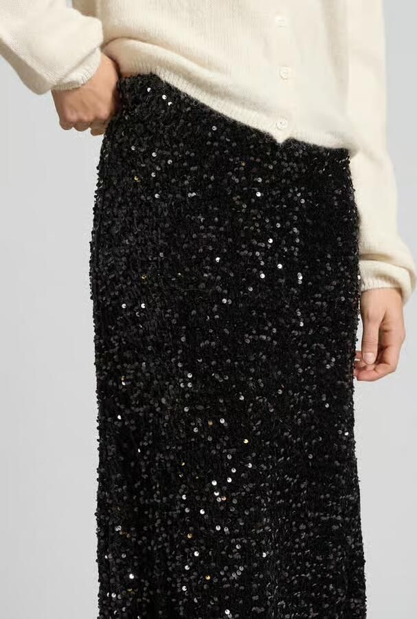 Pieces Uitlopende midirok met pailletten model 'SILVER SEQ' - Foto 2