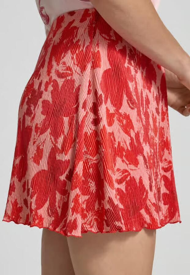 Pieces Uitlopende mini-rok met all-over motief model 'FLORA'
