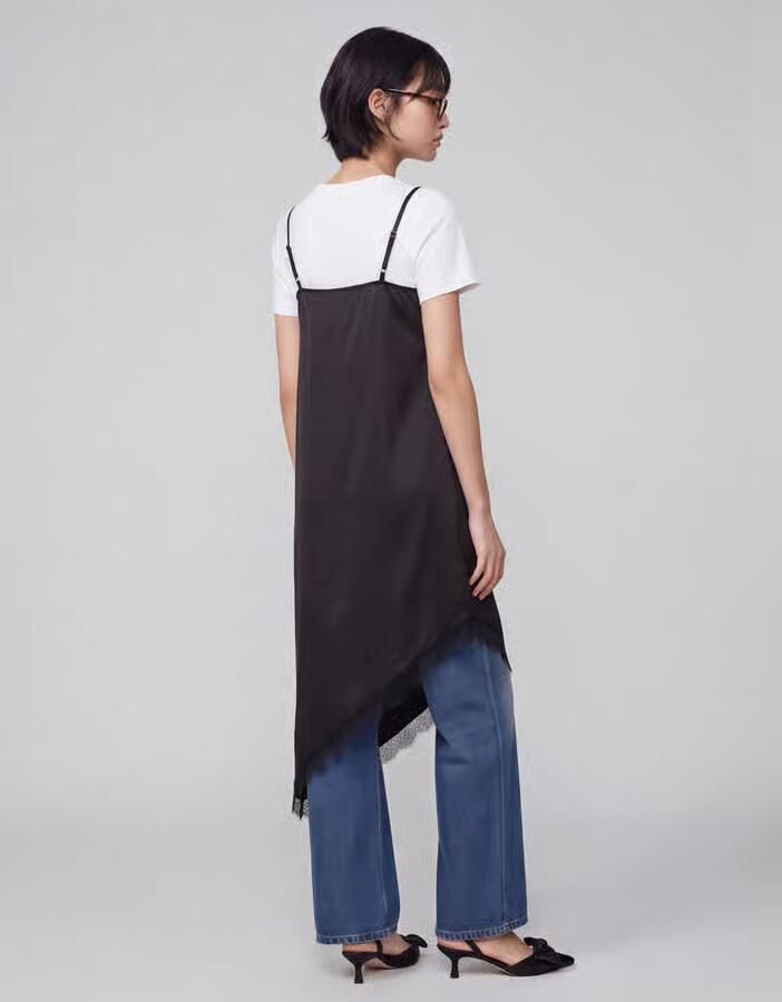 Pieces Vloeiende avondjurk met asymmetrische zoom model 'EVY' - Foto 2