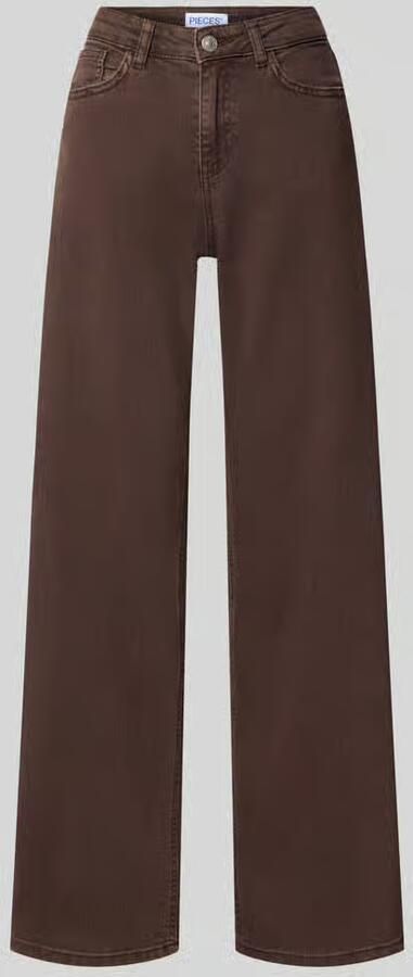 Pieces Wide & loose fit jeans van katoenmix model 'SILKE' - Foto 4