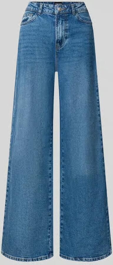 Pieces wide fit jeans van katoenmix model 'SELMA'