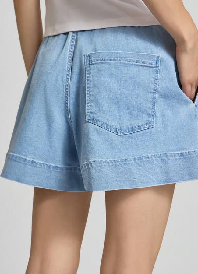 Pieces Wide leg korte jeans van katoenmix model 'BILLO'