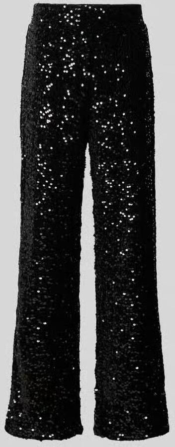 Pieces Relaxed fit wijde broek met pailletten model 'KAM'