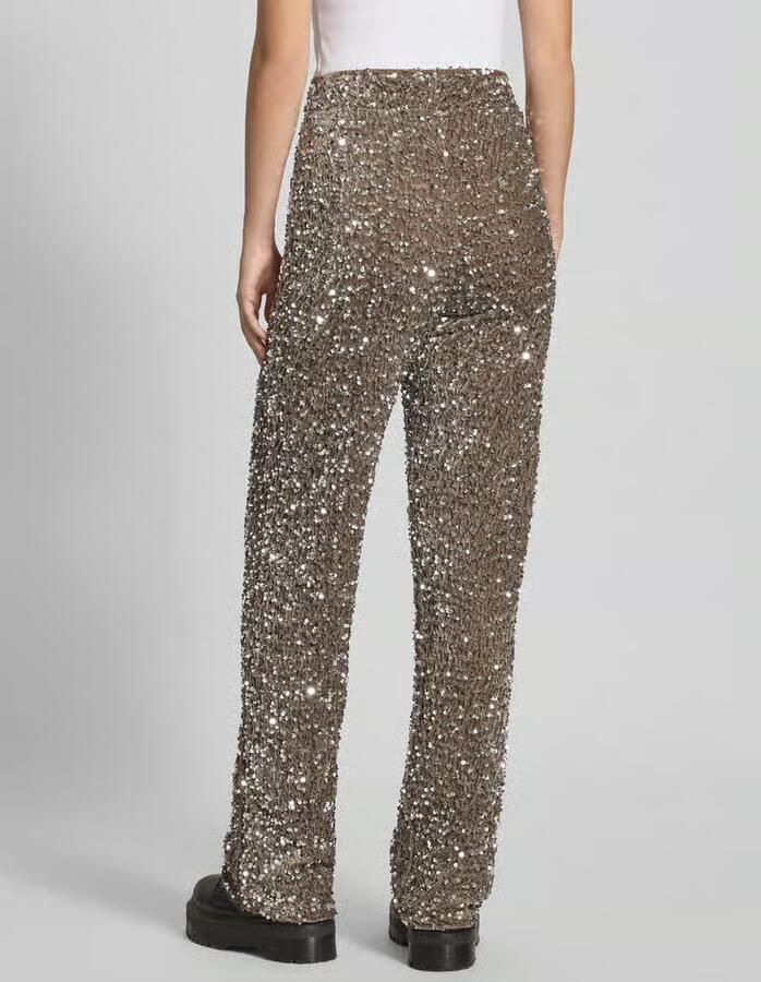 Pieces Relaxed fit wijde broek met pailletten model 'KAM'