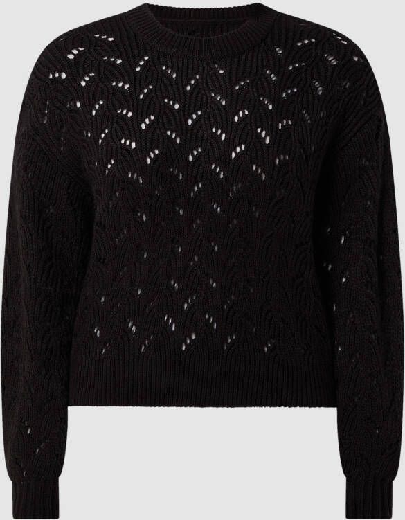 Pieces Pullover met gaatjesmotief model 'Chloe'