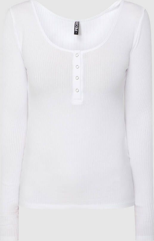 Pieces Serafinoshirt met stretch model 'Kitte'