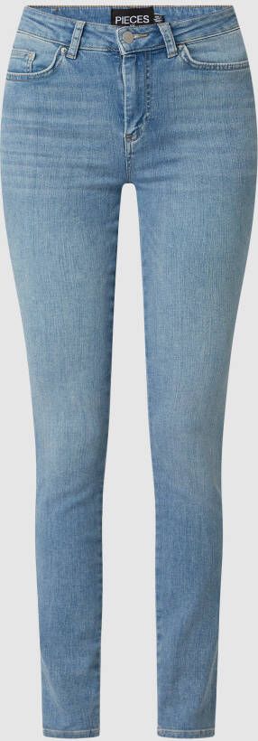 Pieces Skinny fit jeans met labelpatch model 'Pelly'