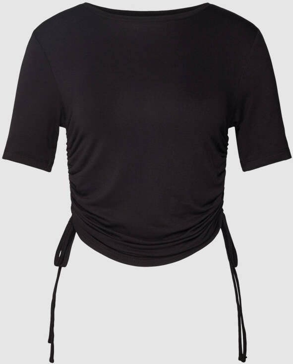 Pieces T-shirt met geribde ronde hals model 'NEORA'