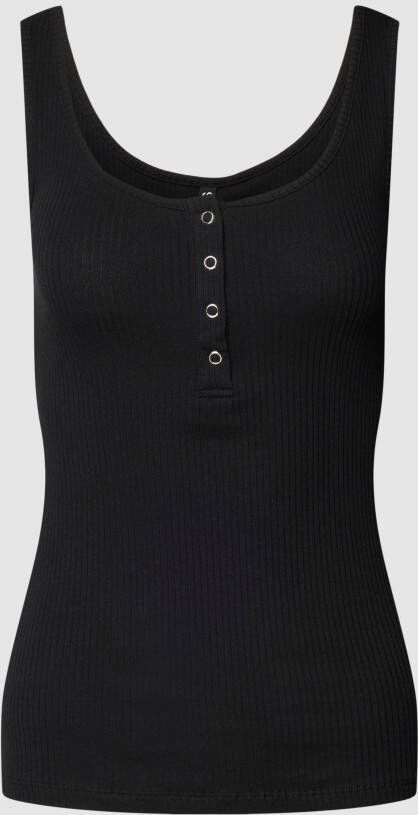 Pieces Tanktop met drukknoopsluiting model 'KITTE'