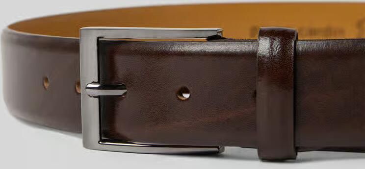 Pierre Cardin Leren riem met doornsluiting in chroomlook - Foto 2