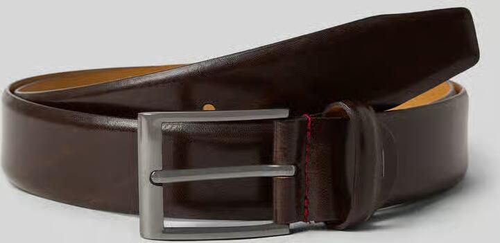 Pierre Cardin Leren riem met doornsluiting in chroomlook