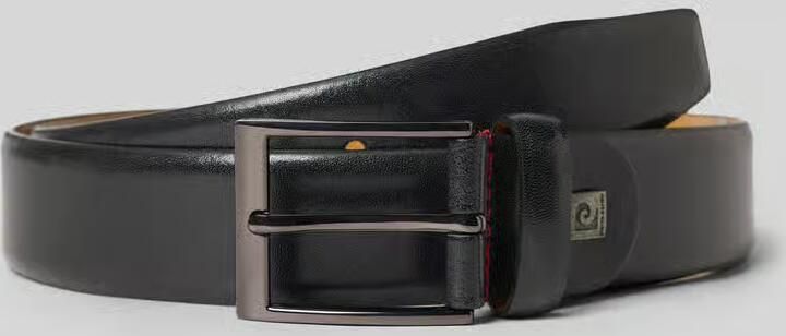 Pierre Cardin Leren riem met doornsluiting in chroomlook