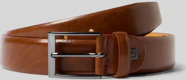 Pierre Cardin Leren riem met doornsluiting in chroomlook