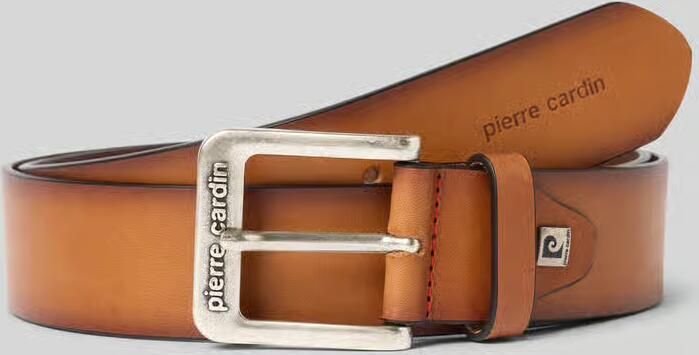 Pierre Cardin Leren riem met labelapplicatie model 'Jeanser Used' - Foto 2