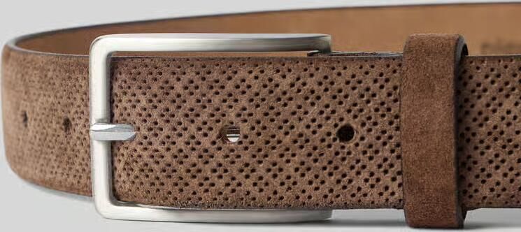 Pierre Cardin Riem van echt leer in suède-look