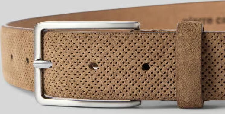 Pierre Cardin Riem van echt leer in suède-look
