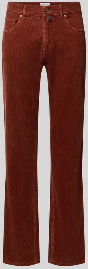 Pierre Cardin straight fit corduroy broek van elastische mix van katoen en elastaan model 'Laval'